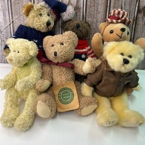 Vintage Plush Teddy Bears bundle of 6 various brands TY Boyds Bear Beary Truman